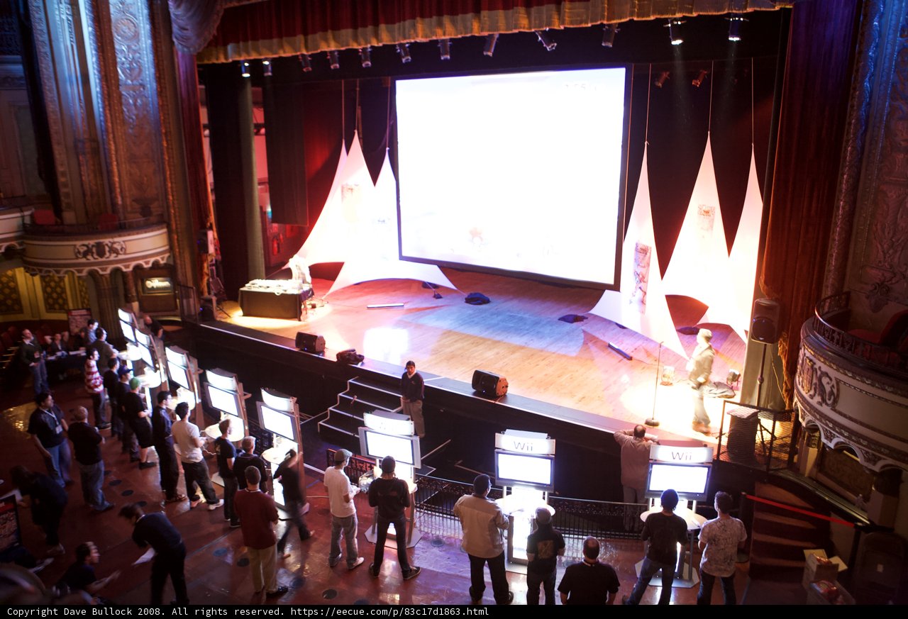 Cinematic Crowd Gathers at Theater