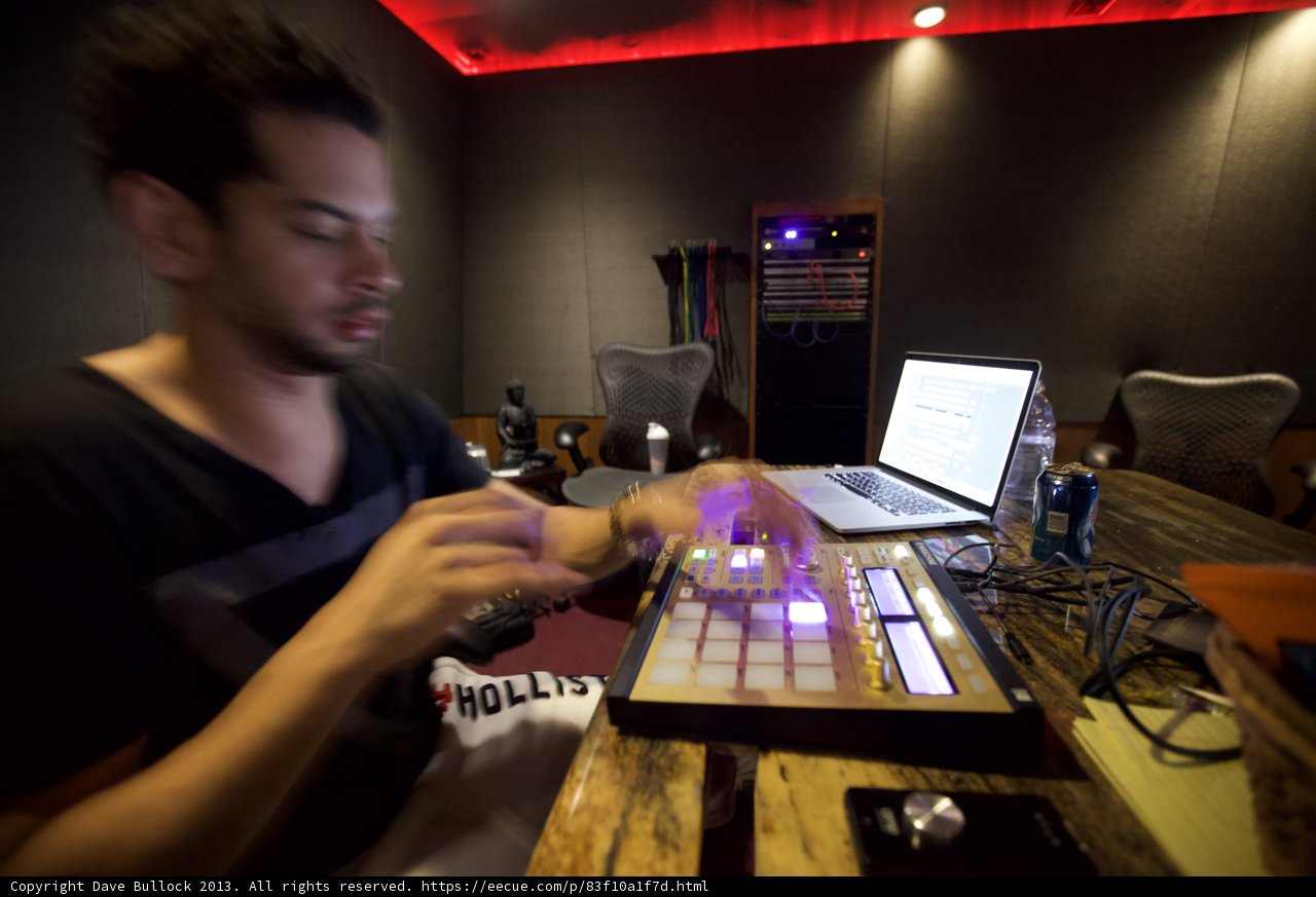 Laptop Session in the Recording Studio