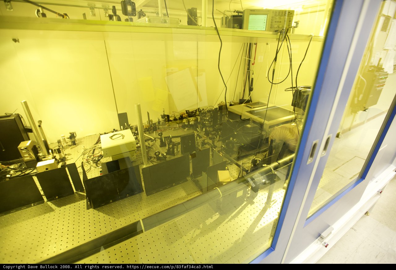 Yellow Reflection in High-Tech Laboratory