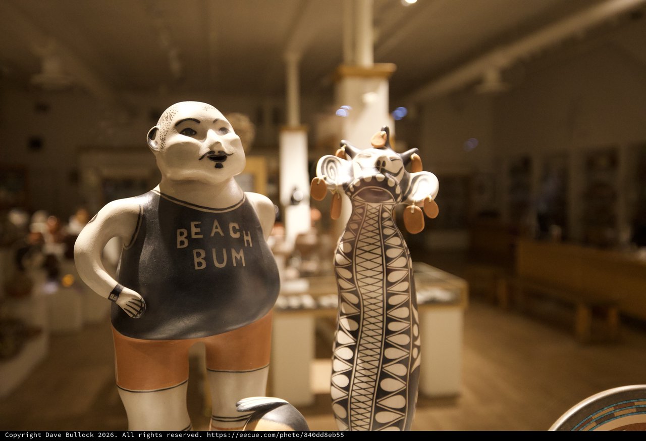 Whimsical Ceramic Figurines in Santa Fe Gallery
