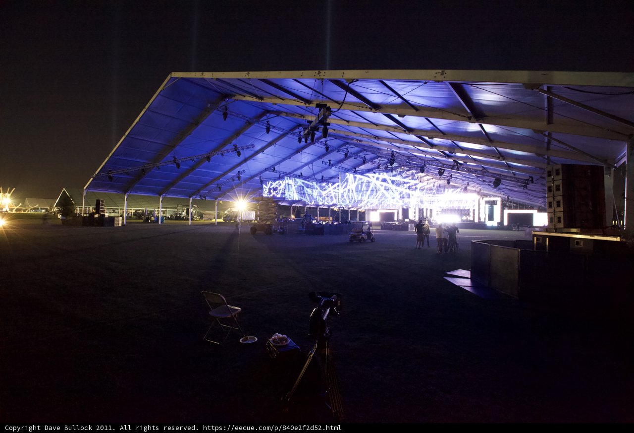 Blue-Lit Tent in Coachella
