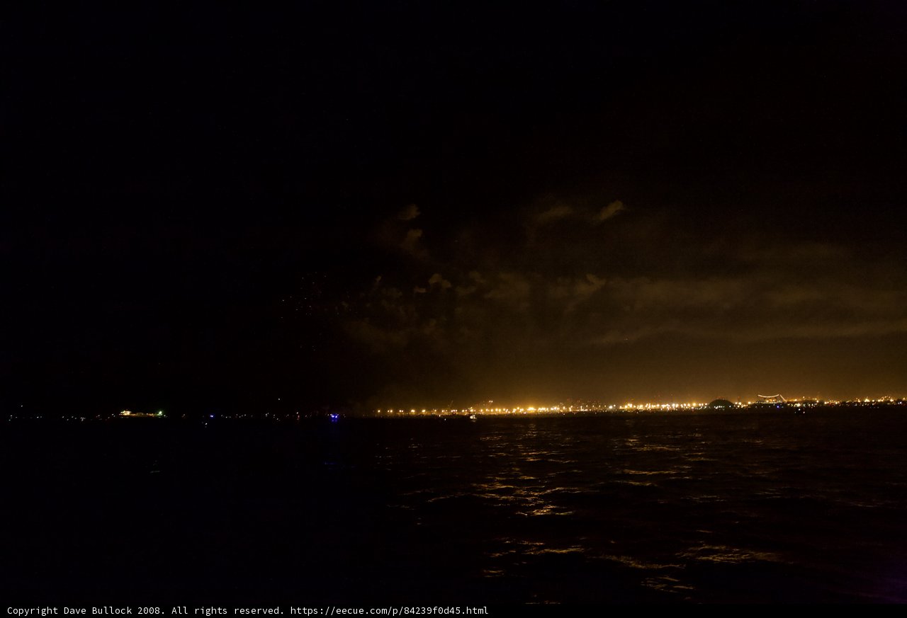 City Lights Illuminate the Night Sky