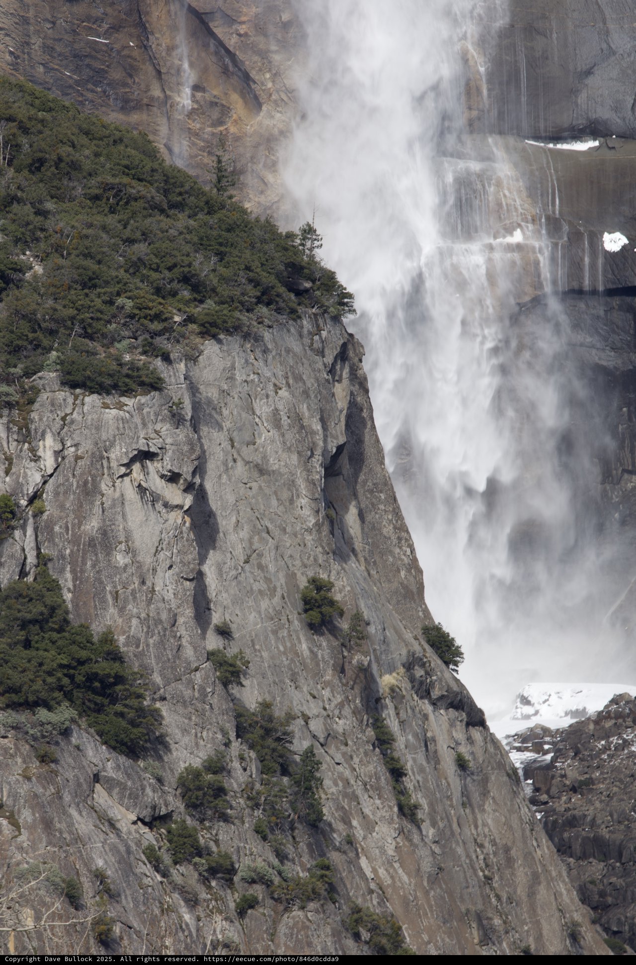 Powerful Waterfall Cascades Down Yosemite's Granite Cliffs