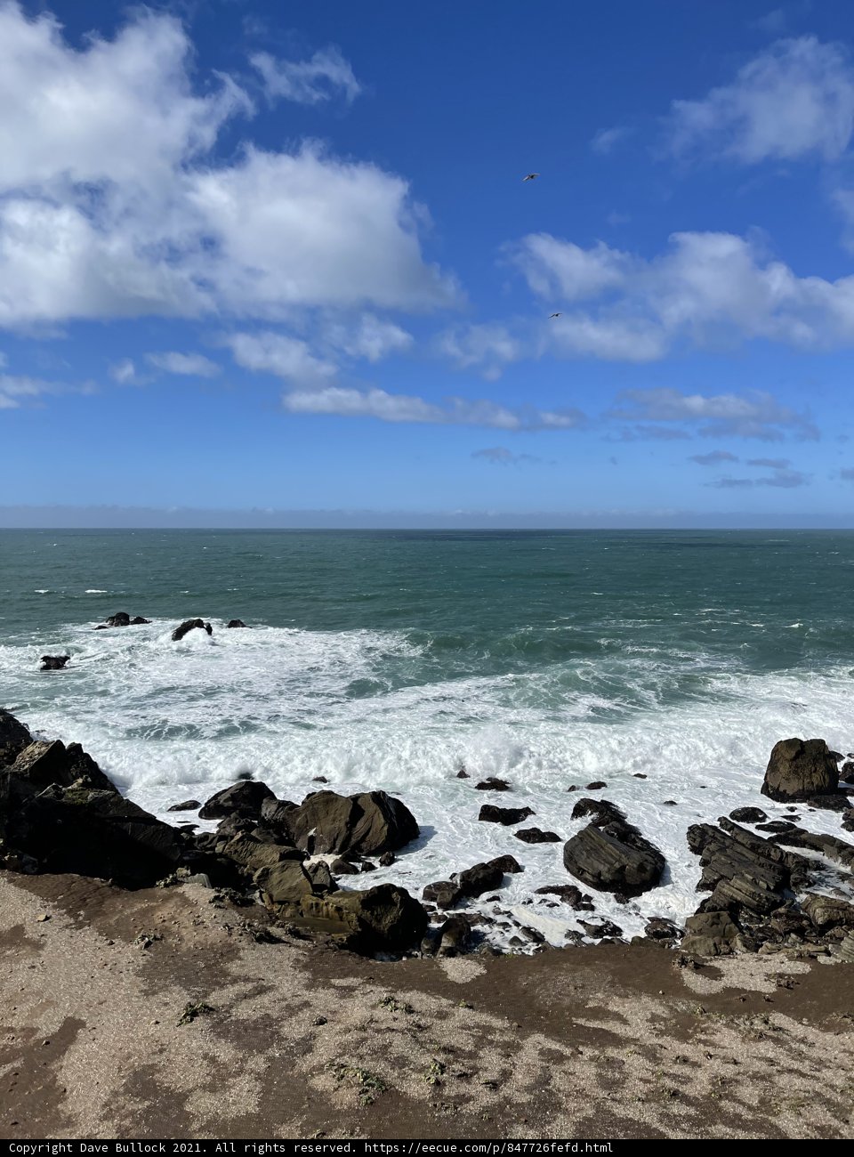 A Scenic View of the Ocean from the Rocky Shore in Jenner, California
