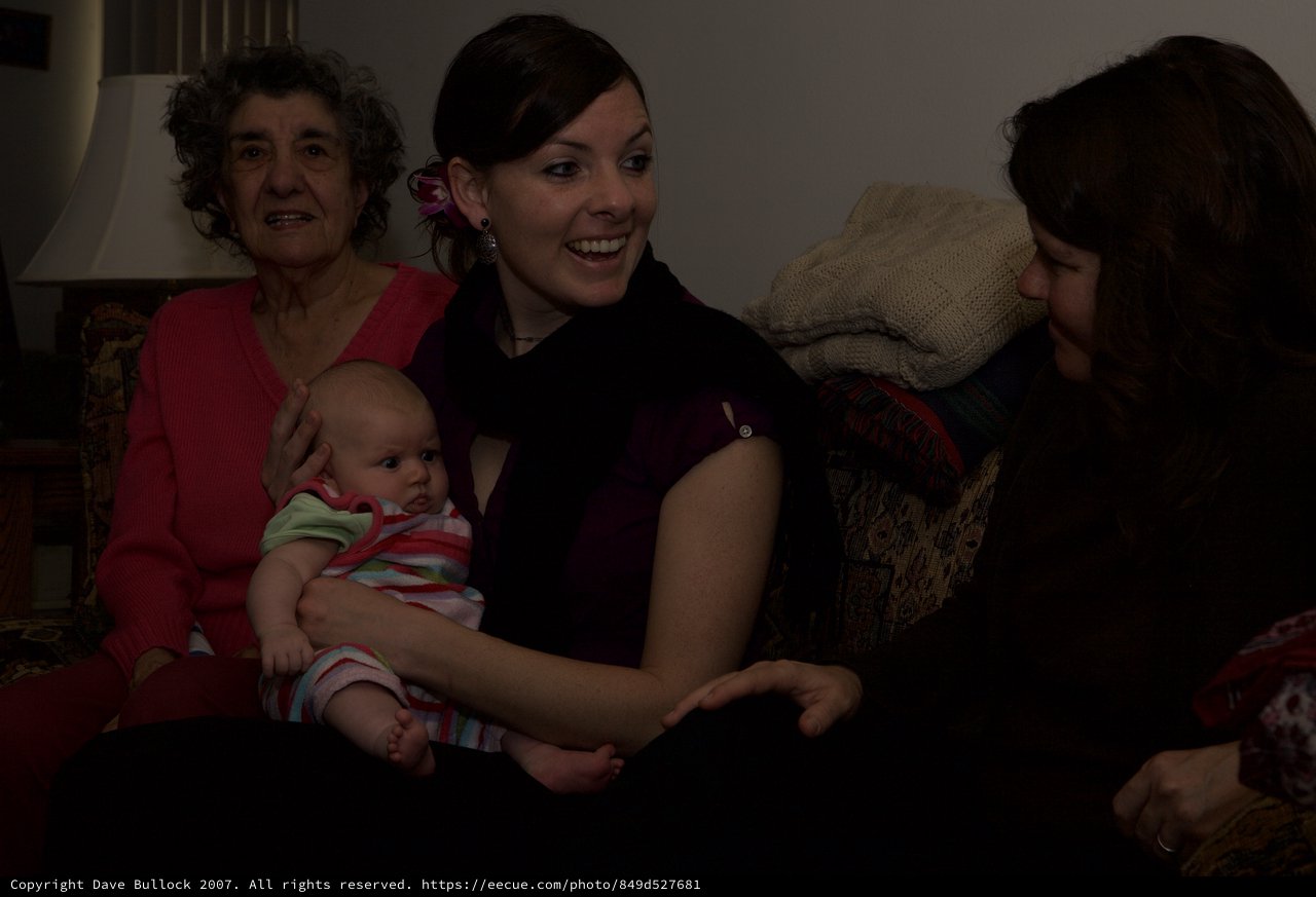 Three Generations of Women Share Tender Moment