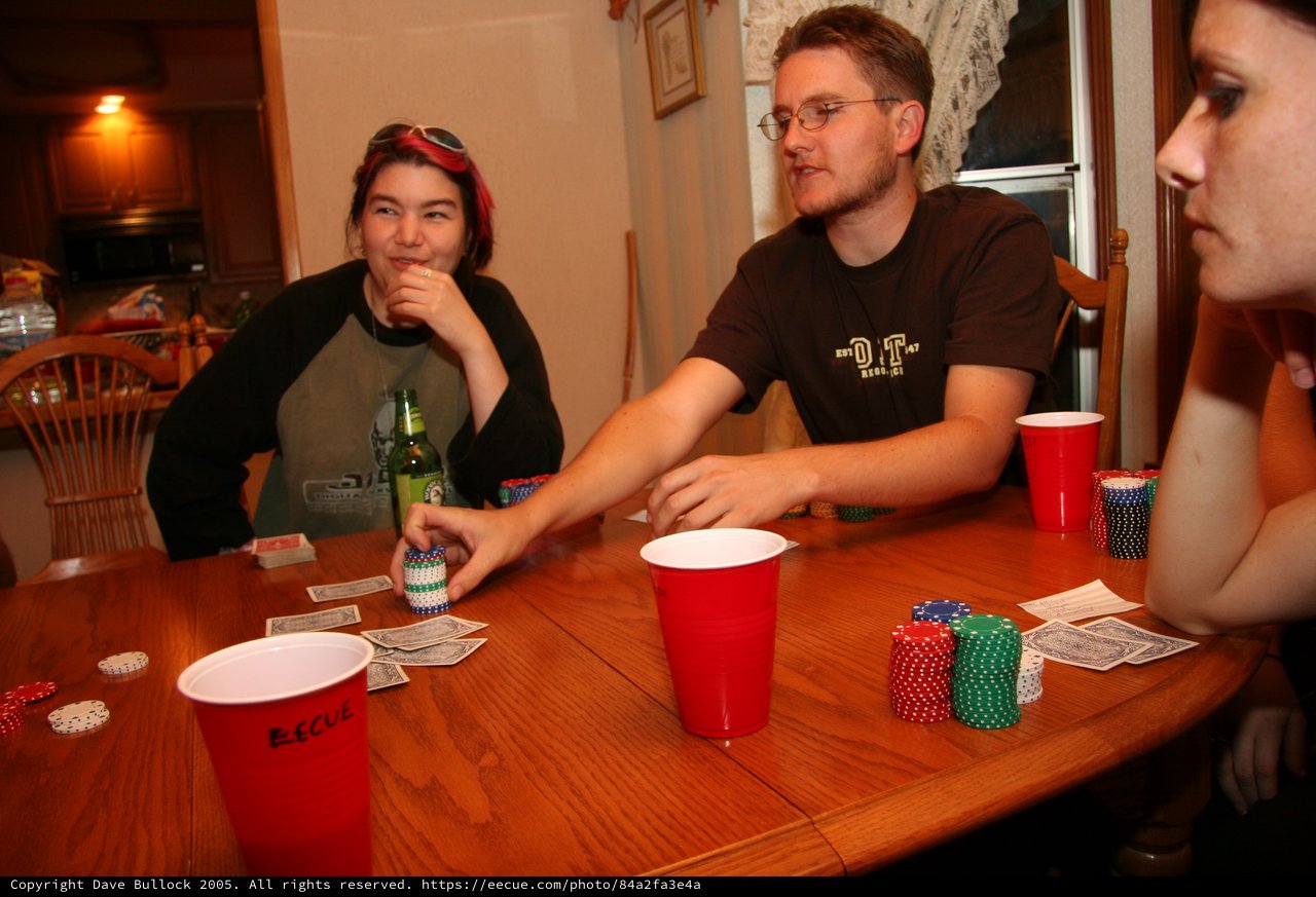 Friends Enjoying a Casual Home Poker Night