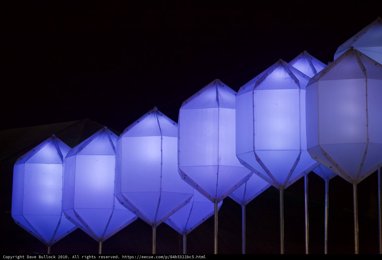 Blue Kites Light Up the Night Sky