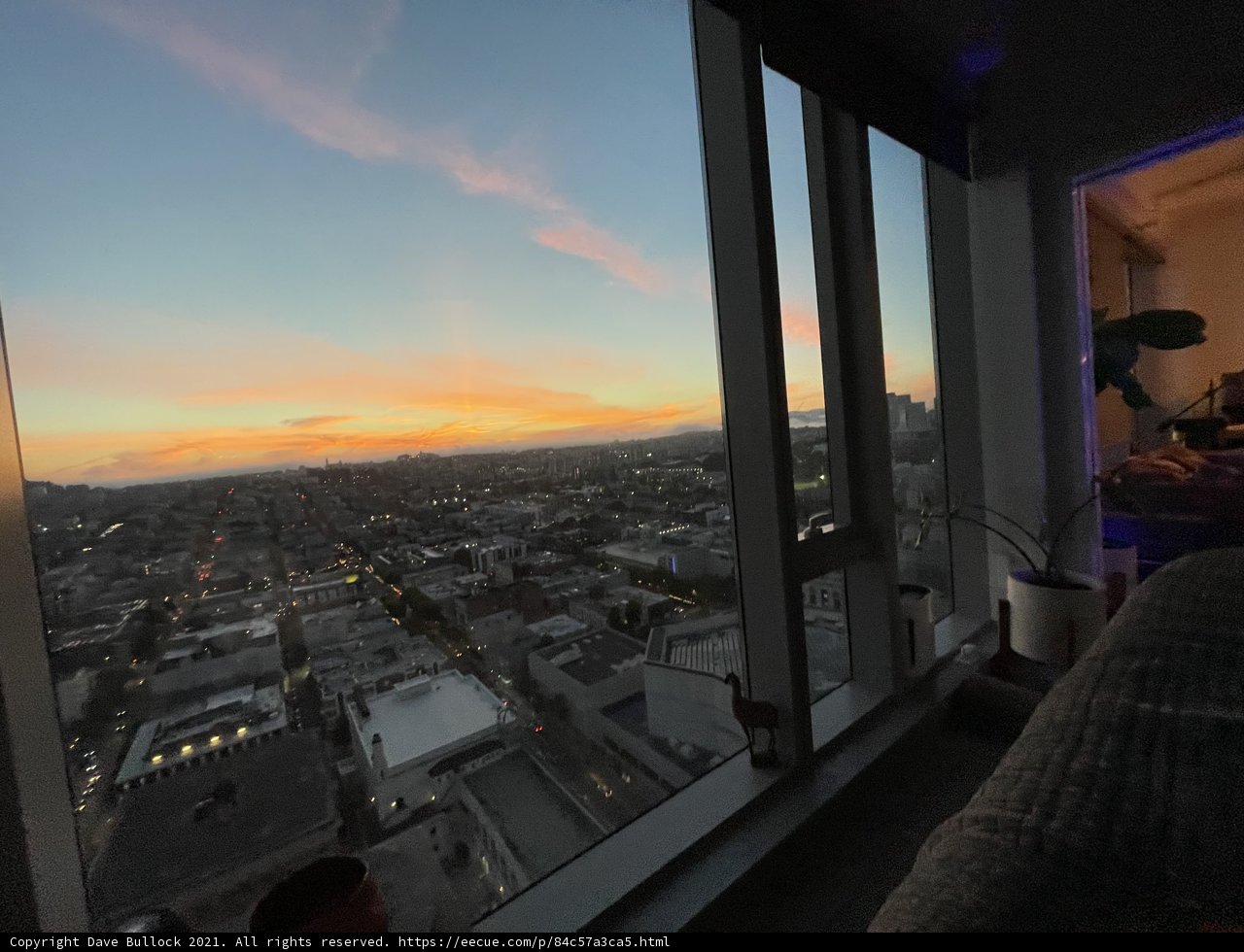 San Francisco Sunset View from a Room