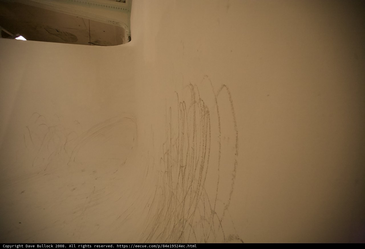Whimsical Drawing on White Wall