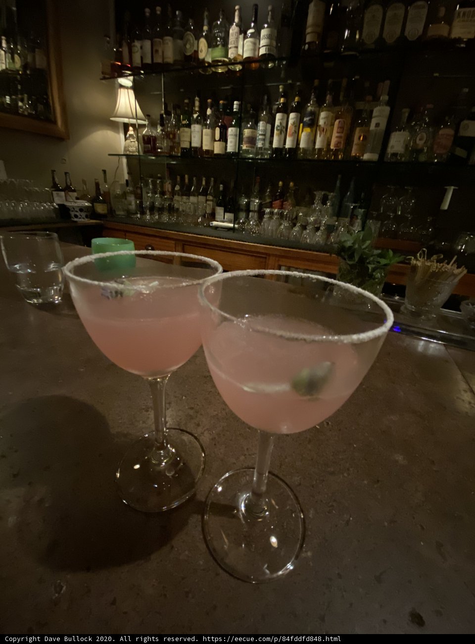 Pink Cocktails on the Bar