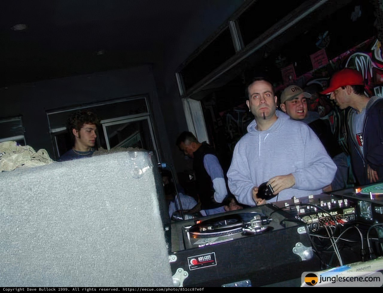 DJ Eric E performing at the Junglescene launch party