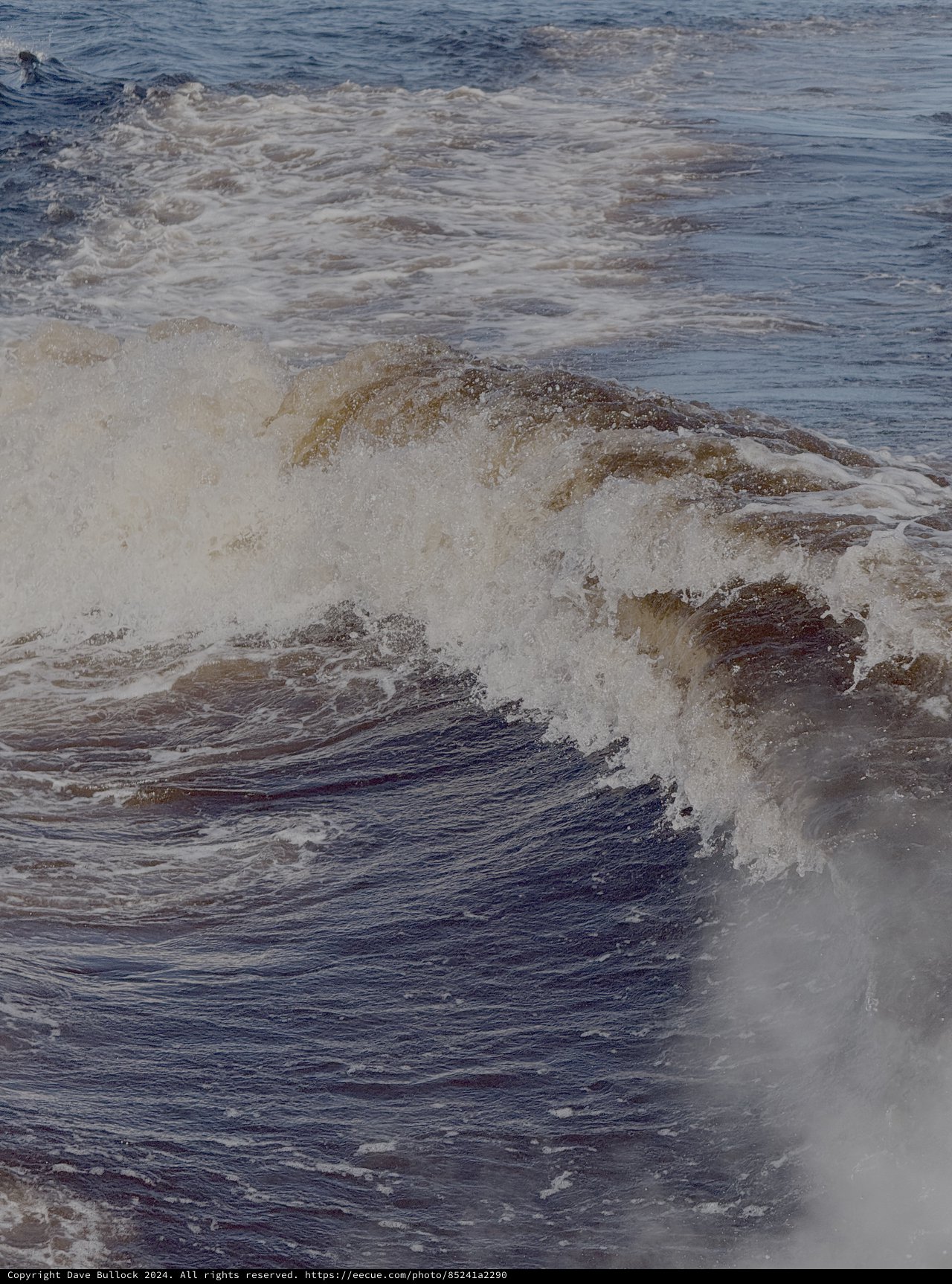 Powerful Ocean Wave Crashing with White Foam