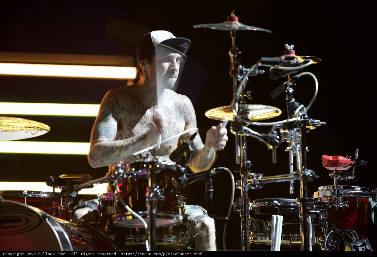 Travis Barker rocking the drums at Coachella 2009