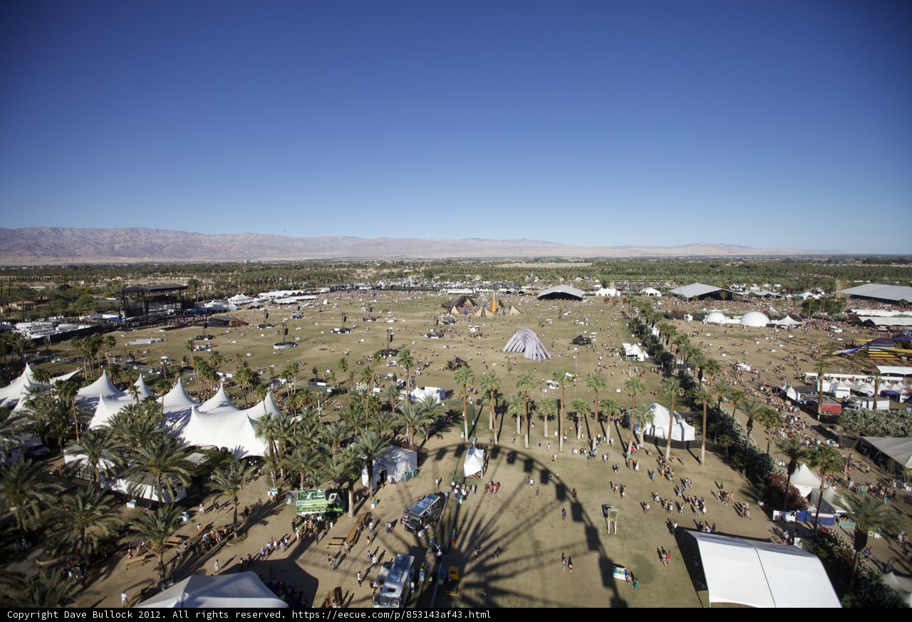 Aerial Perspective of Coachella Festival Grounds