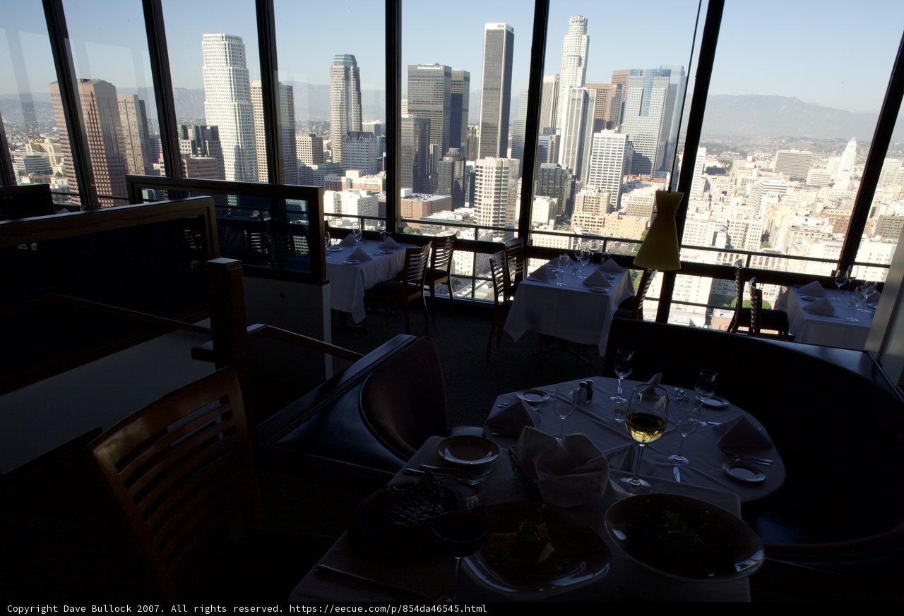Cityscape View from a Restaurant
