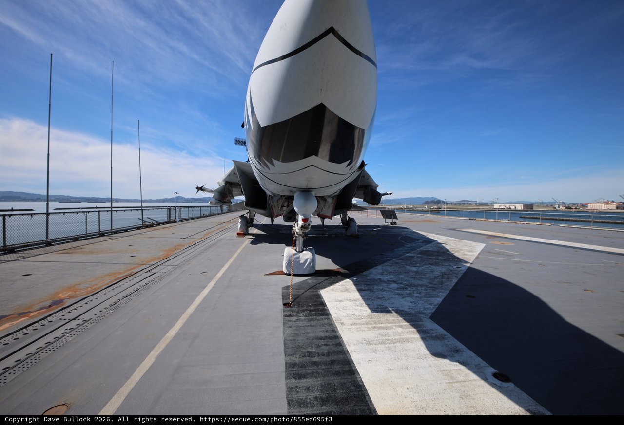 Fighter Jet on USS Hornet Aircraft Carrier Deck