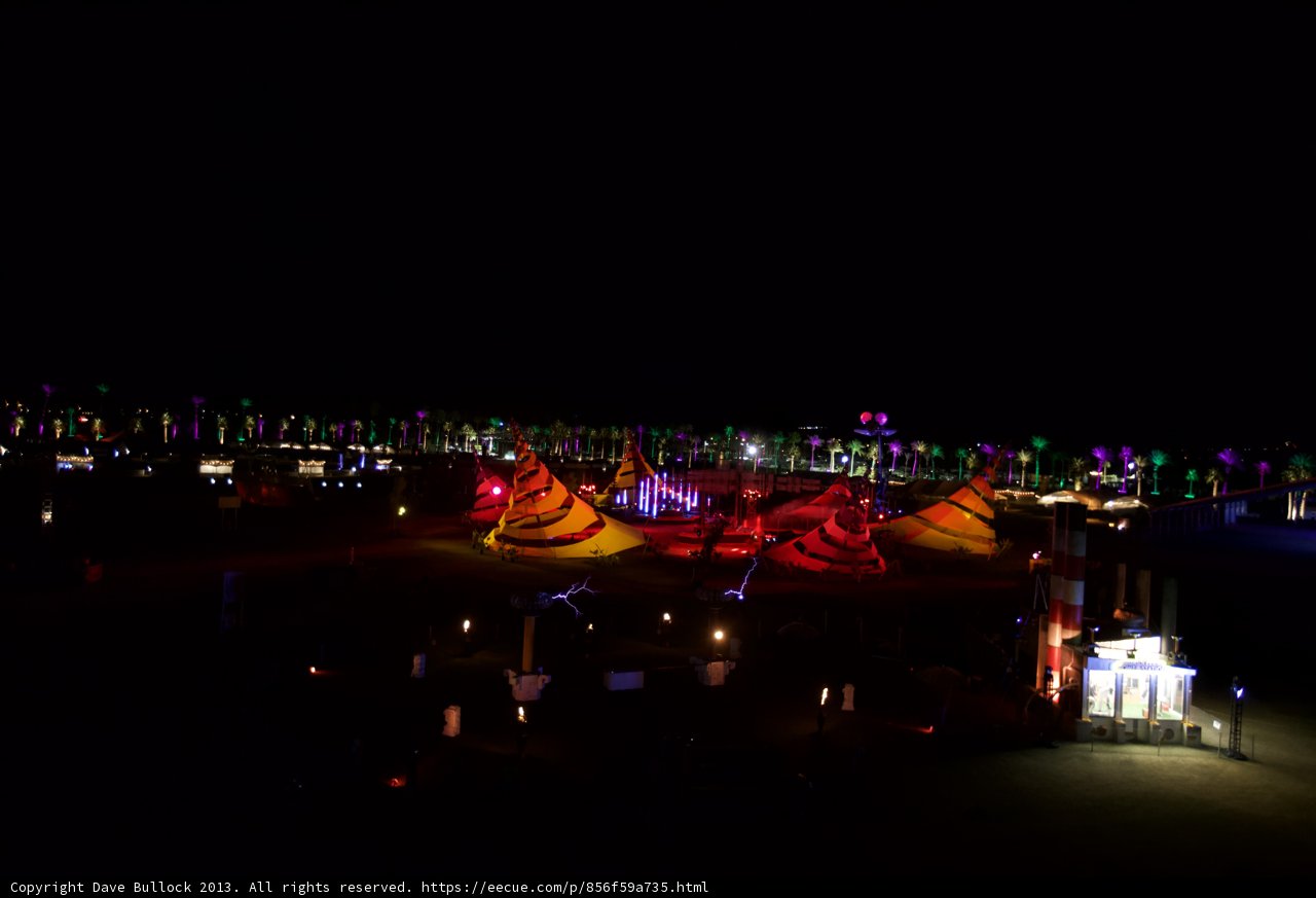 Colorful Lights on the Beach at Night