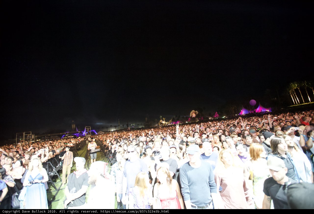 Coachella Night Sky Concert Crowd