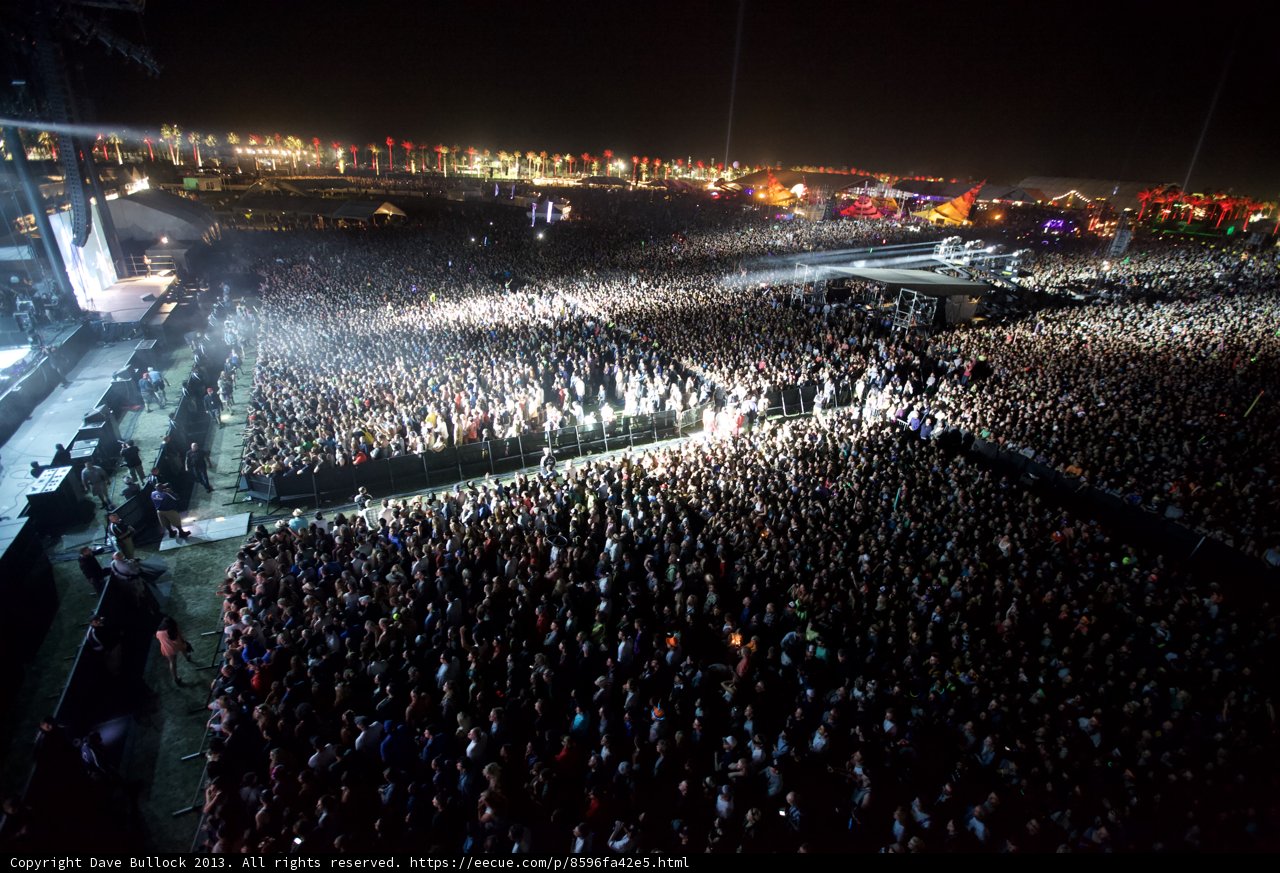 Coachella's Night Sky Illuminated by Concert Crowd
