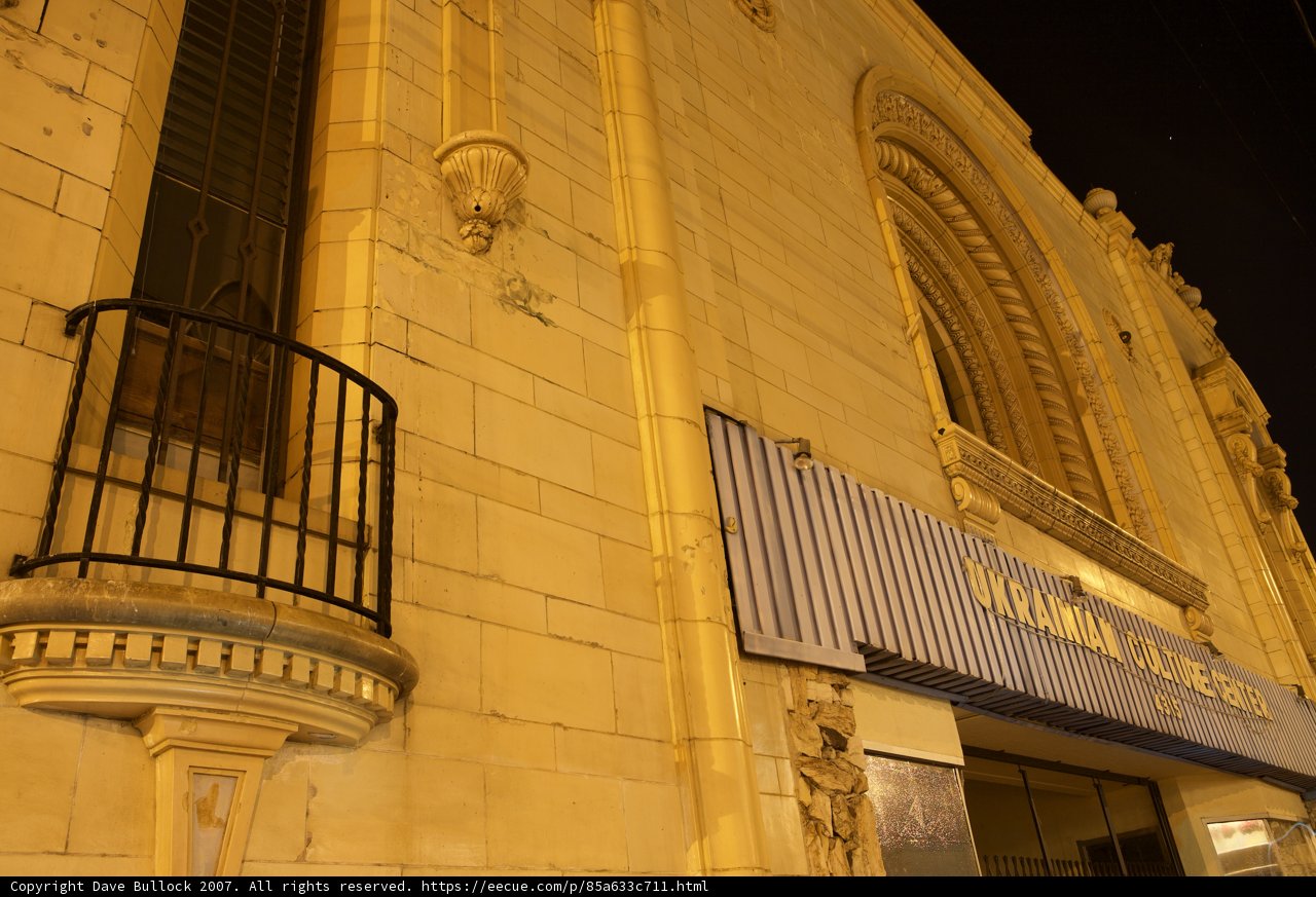 Illuminated Theater at Night