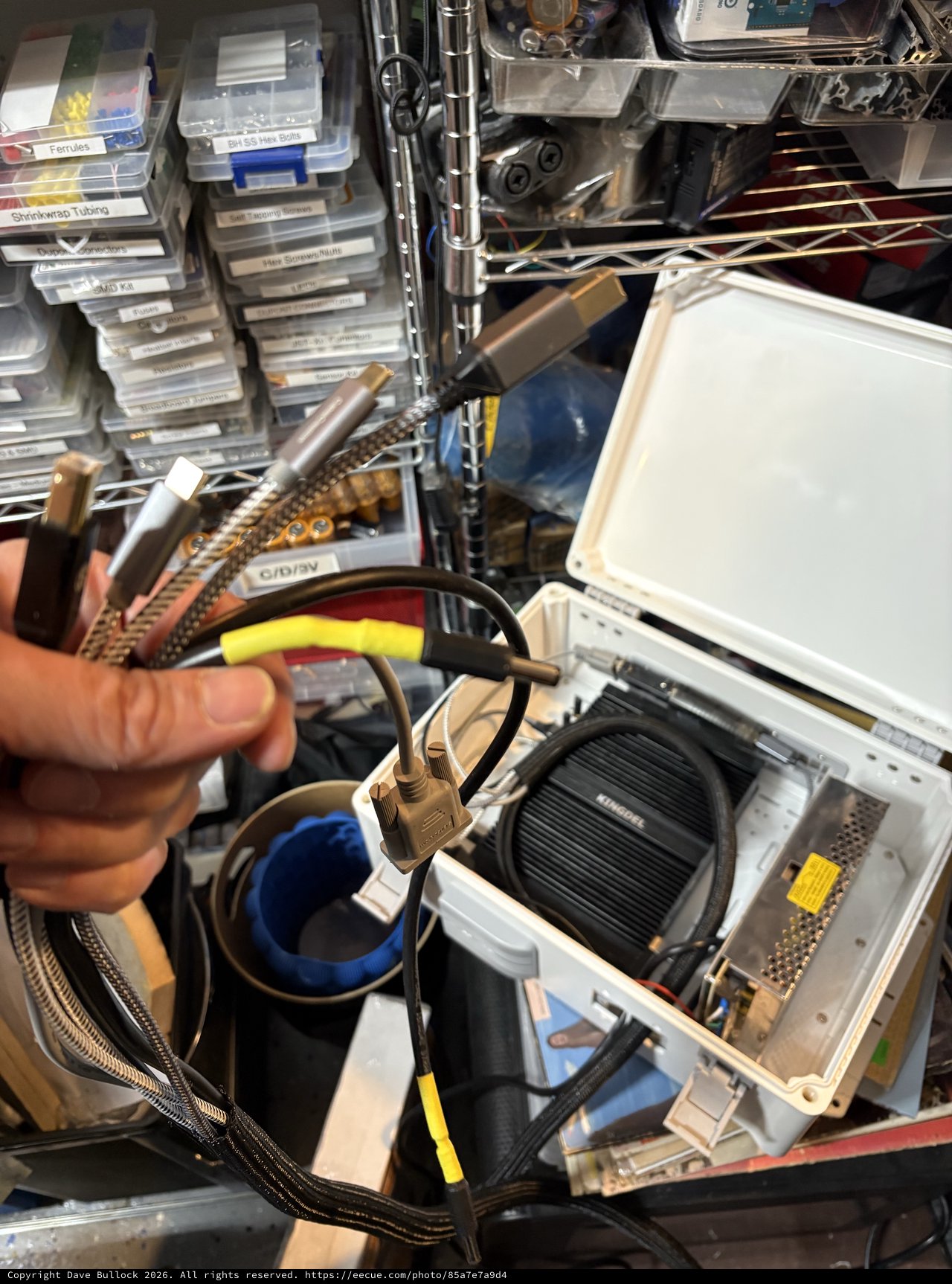 Electronics Workshop Cables and Components Organized Chaos