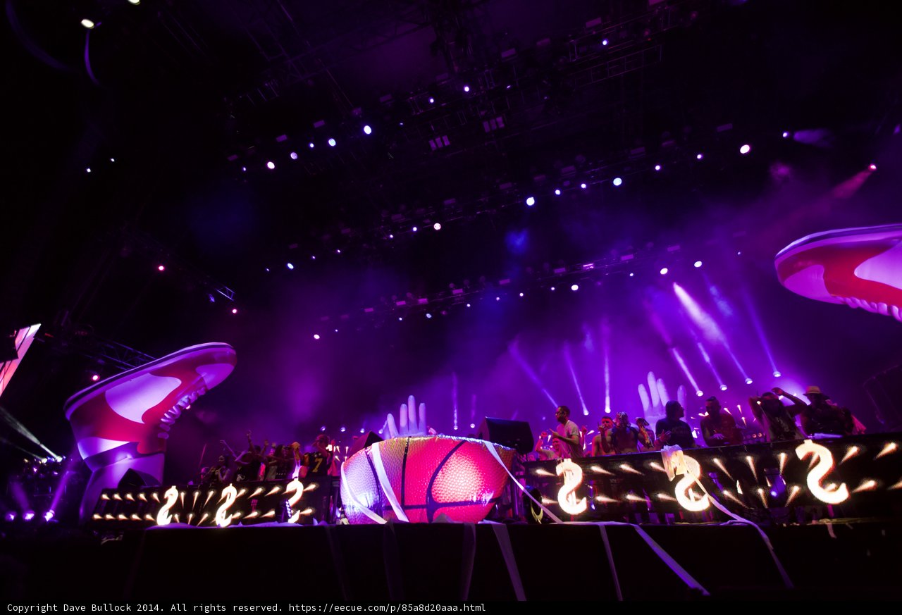 Rocking the Stage with Purple Lights