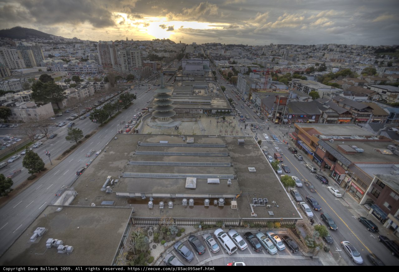 City Street View at Sunset