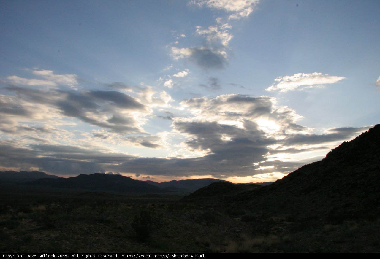Desert Sunset with Majestic Mountains
