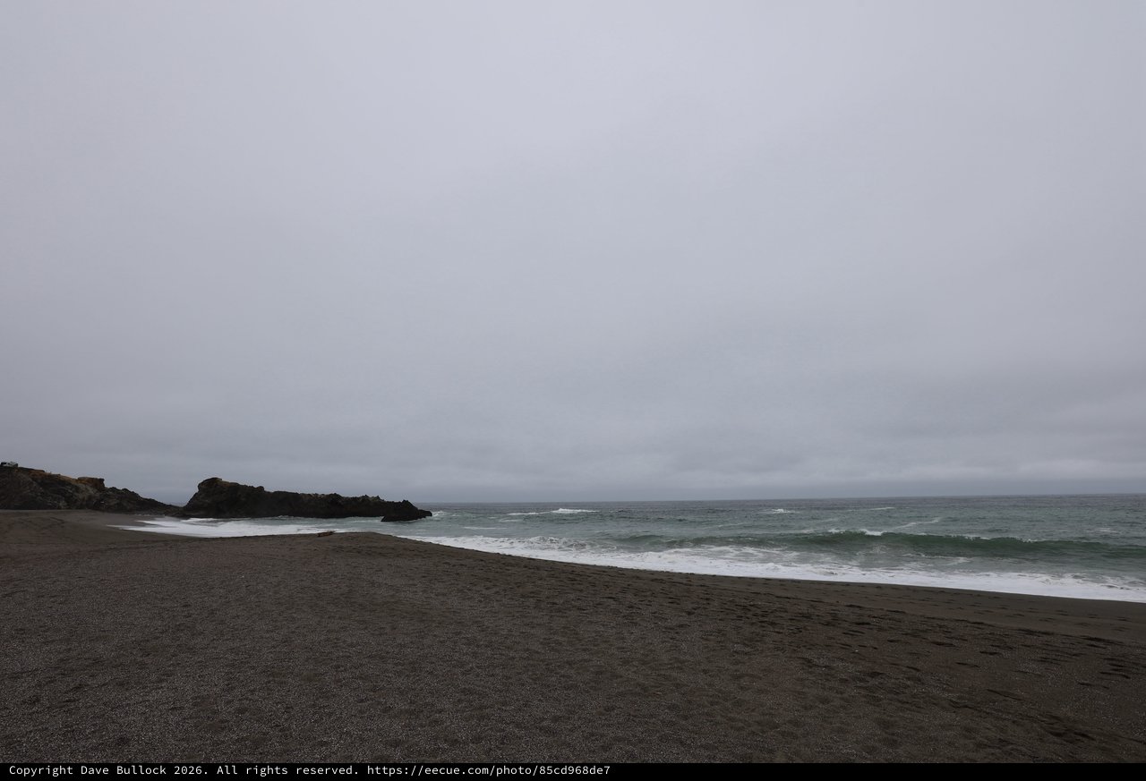 Overcast Solitude on a Rugged Northern California Beach