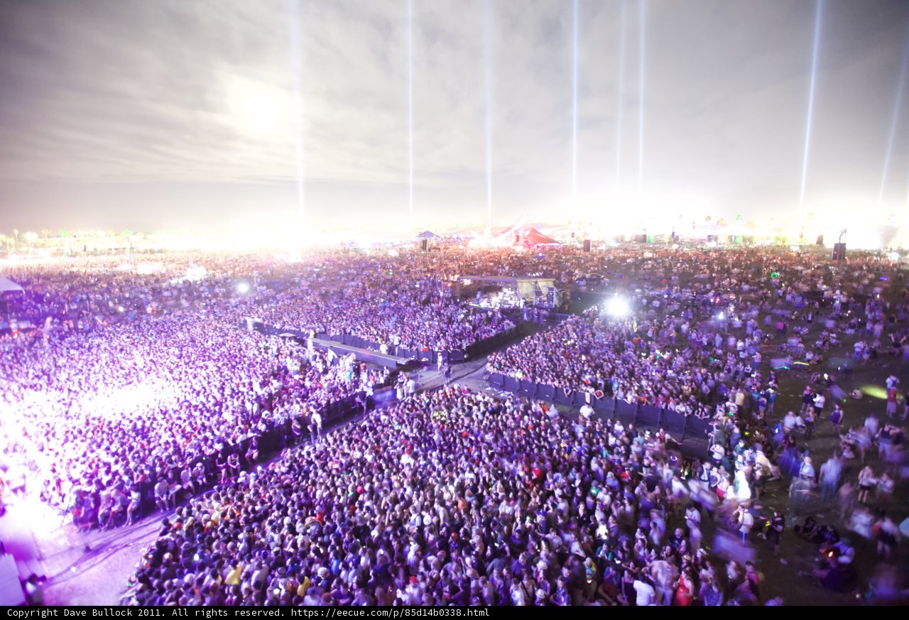 Nighttime Rock Concert Crowd