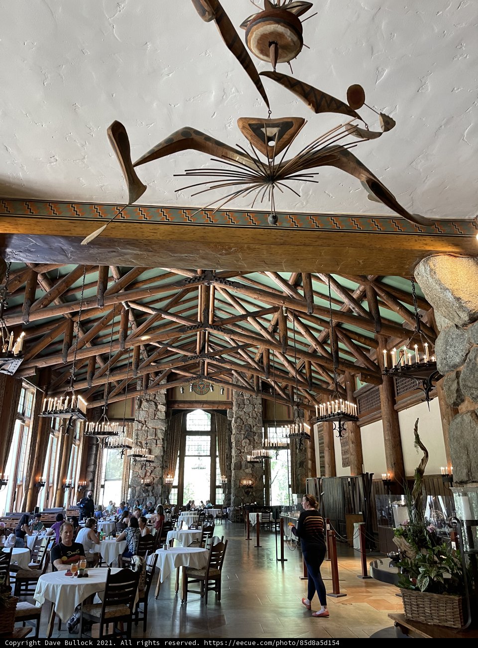 Wooden Restaurant Structure with Sculpture