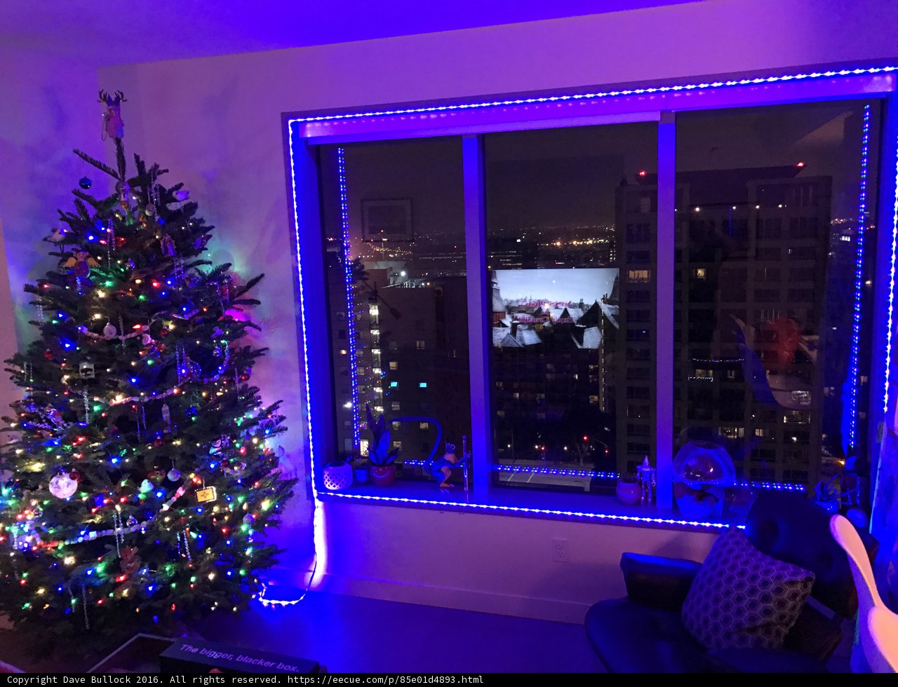 Festive Living Room with a View