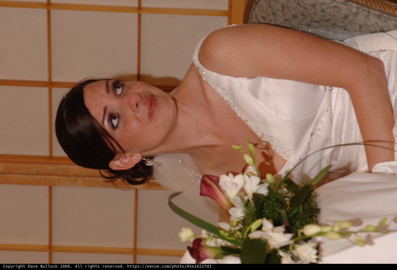Bride with Bouquet at Indoor Wedding Ceremony