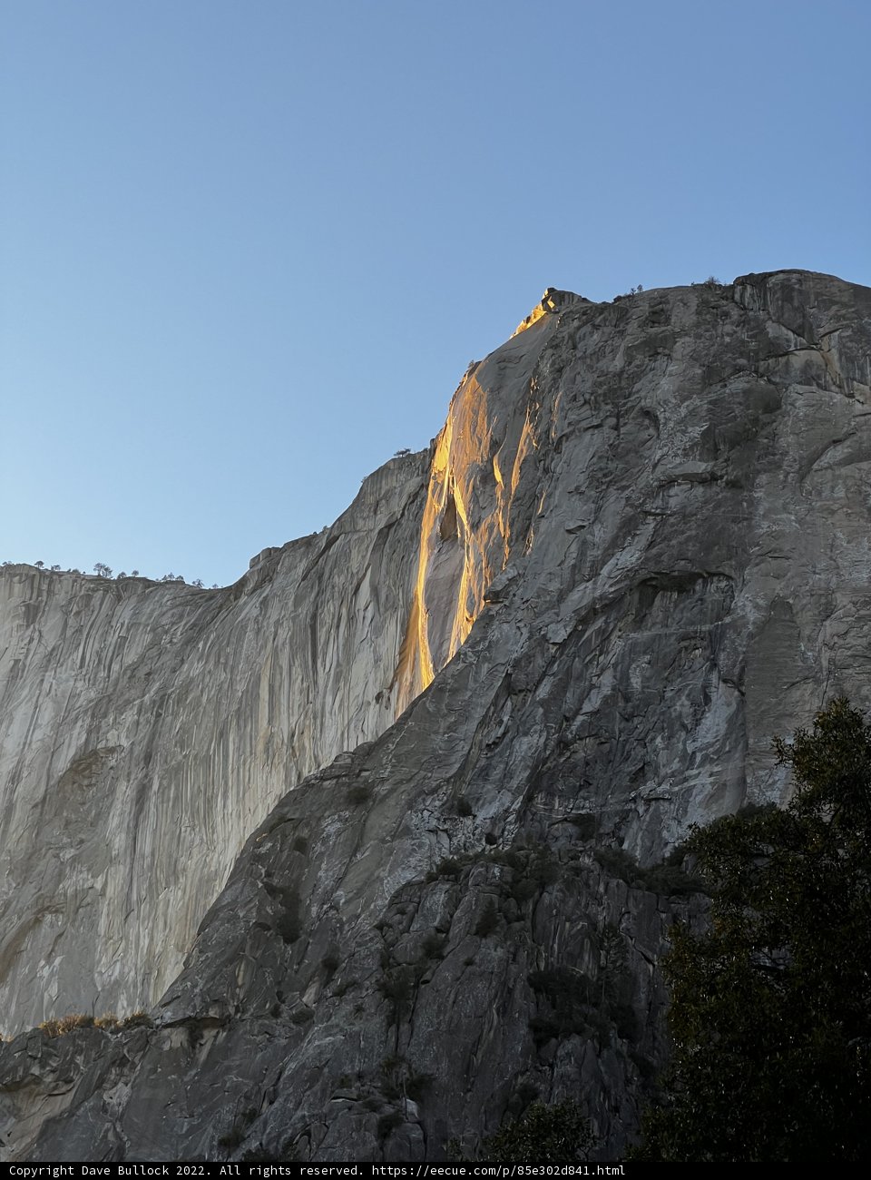 Illuminated Yosemite Cliff