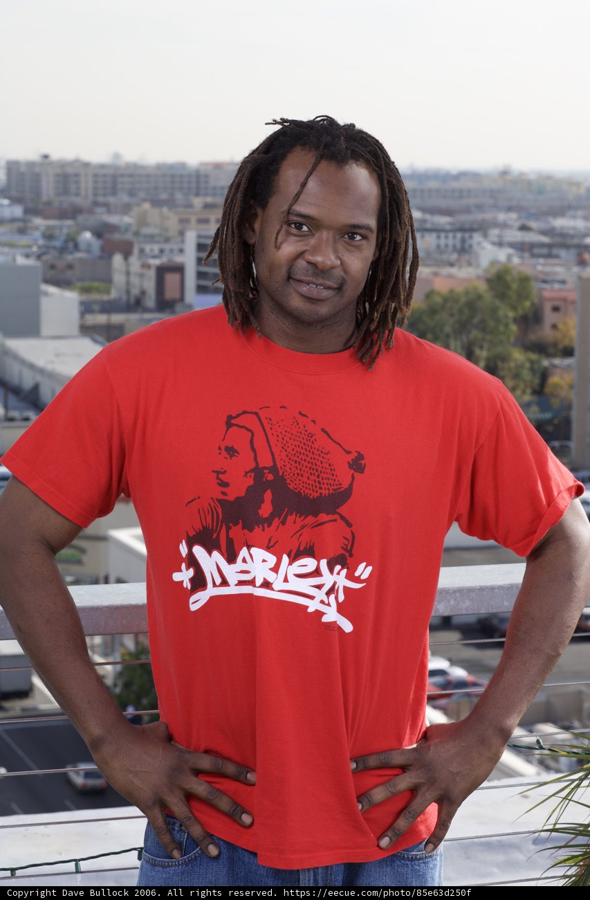 Red Shirt against the Cityscape