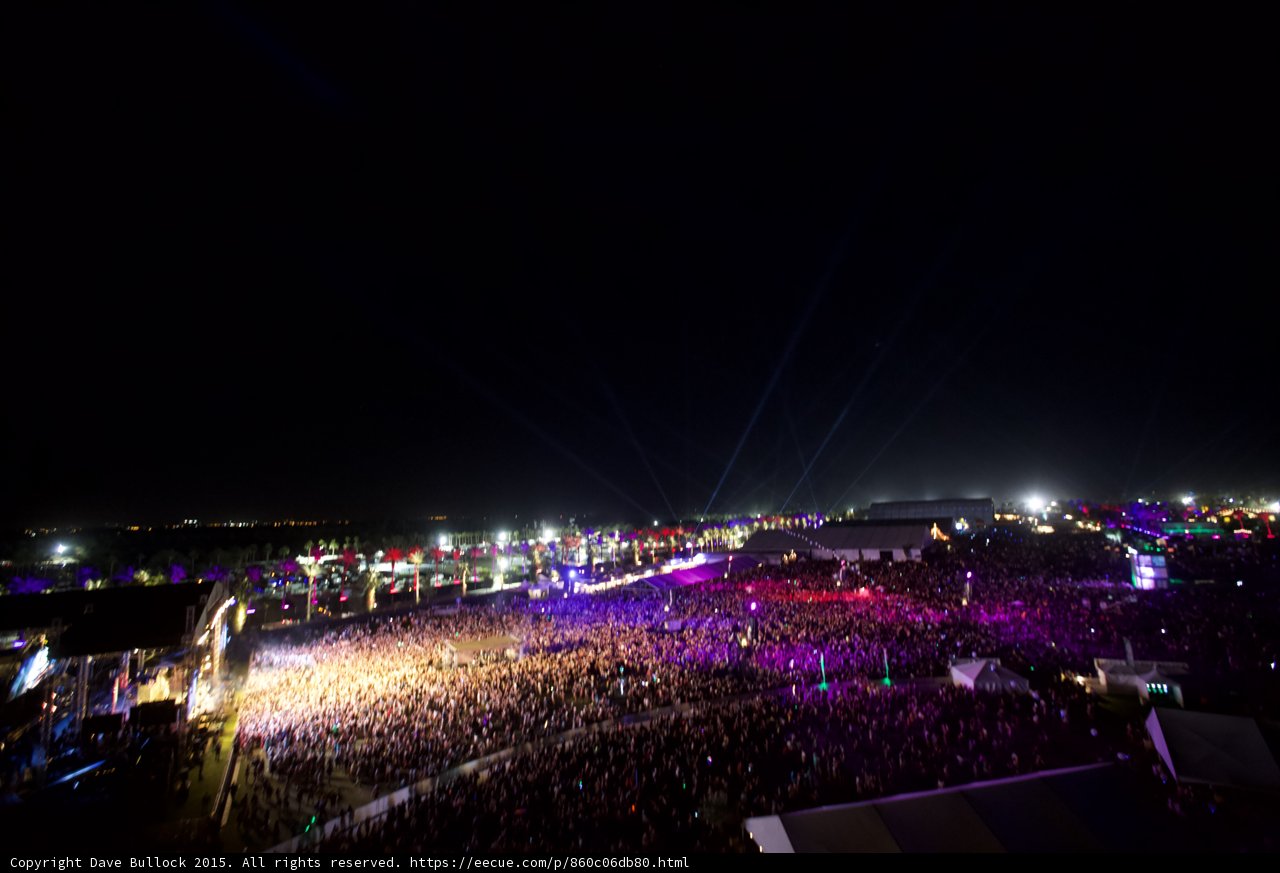 Illuminated Crowd at Coachella Music Festival