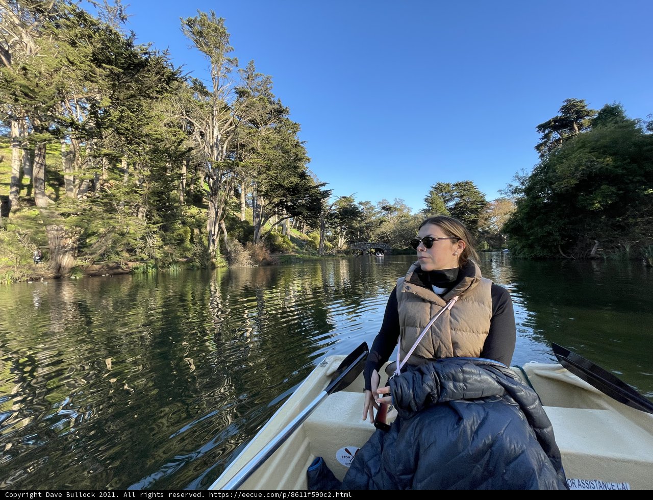 Canoeing through Stow Lake