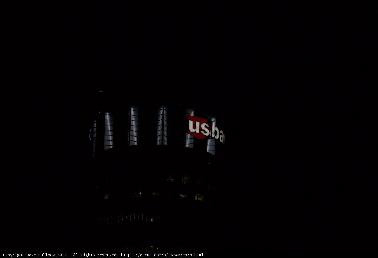 US Bank Tower shines in the Night Sky