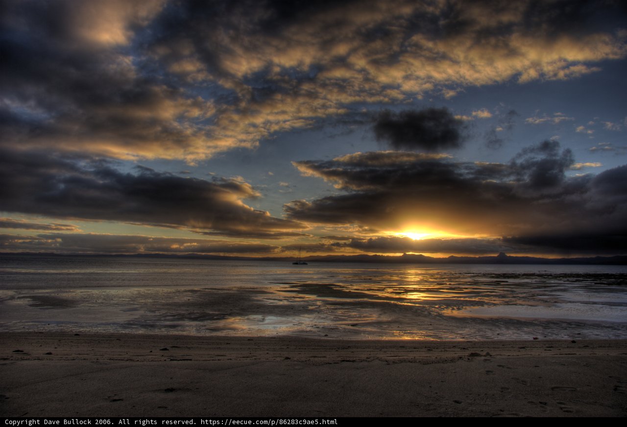 Fiery Sunset Over the Ocean