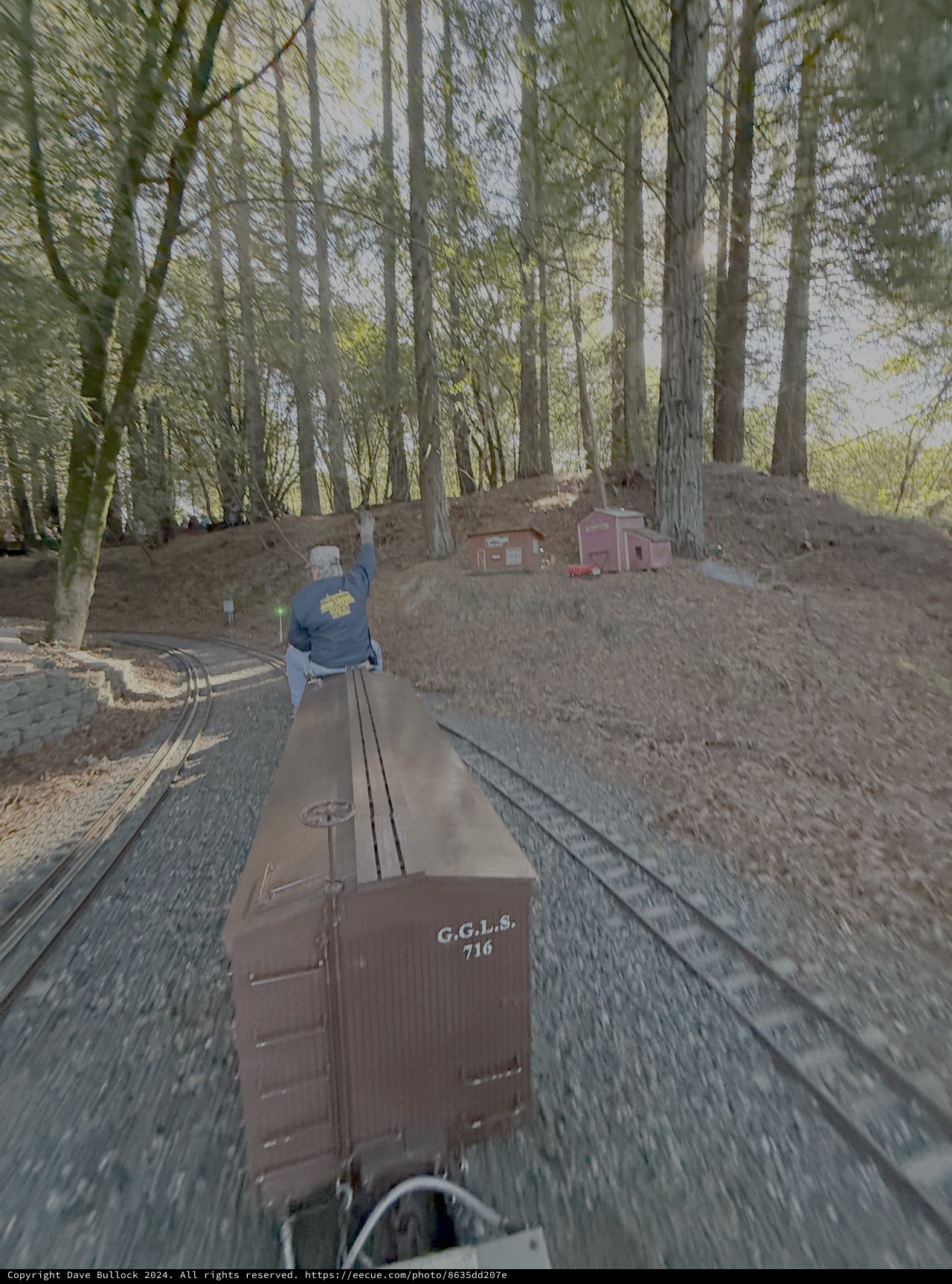 Vintage Miniature Train Journey Through Forest