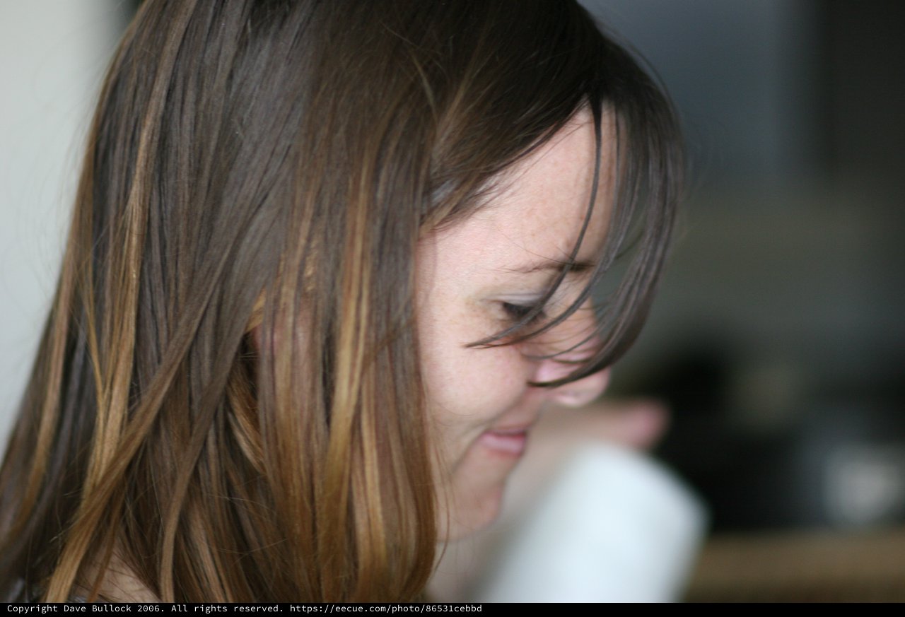 Candid Close-Up Portrait of Woman Looking Down
