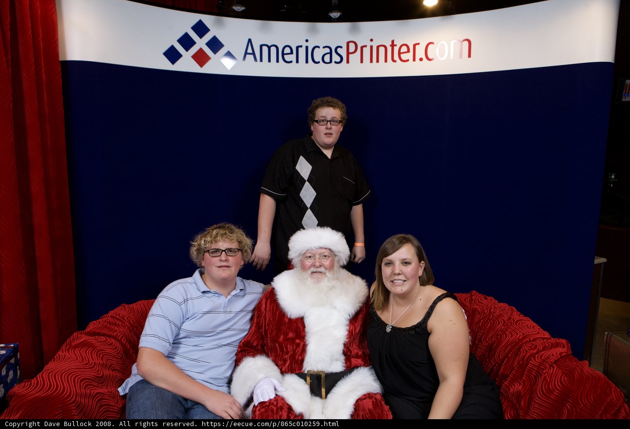Jolly Santa Takes a Break with His Admirers