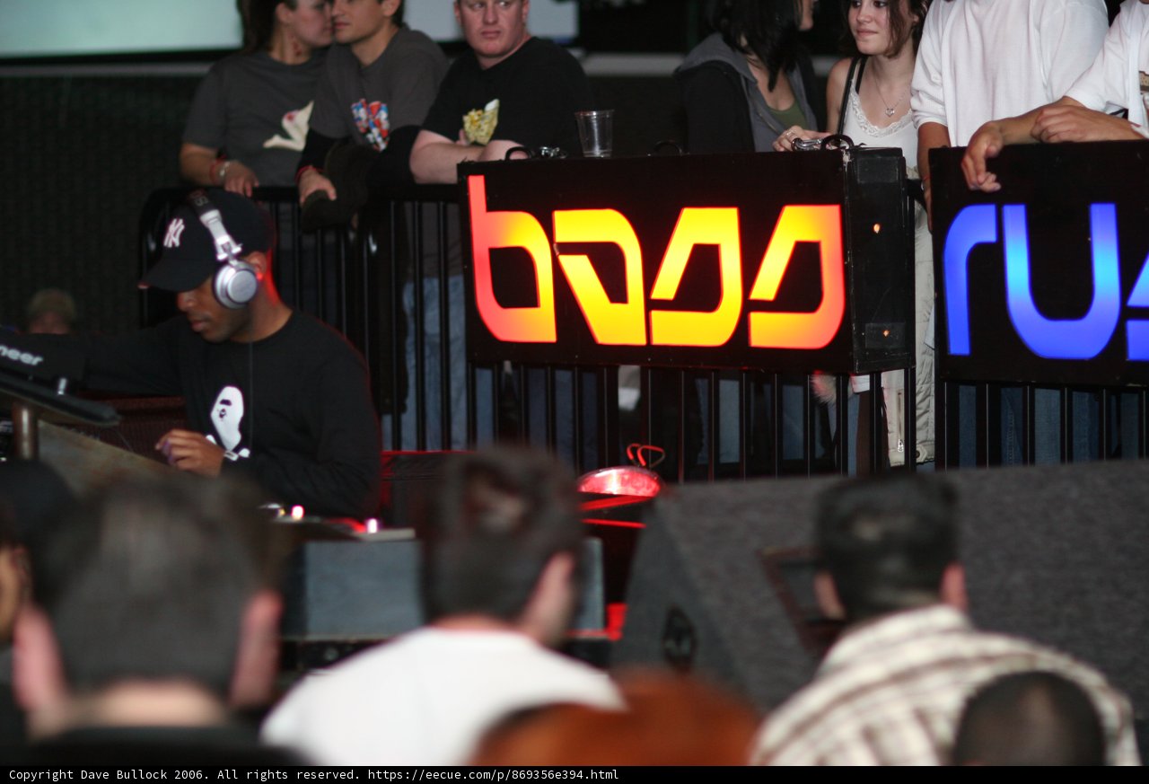 DJ spinning the decks at First Bassrush Function