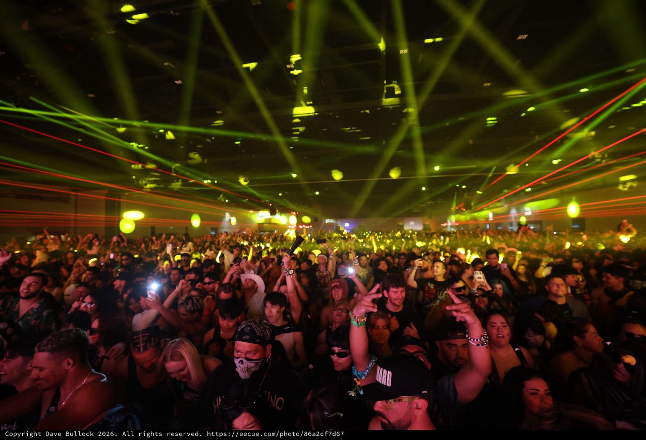 Laser Storm Over Massive EDM Festival Crowd
