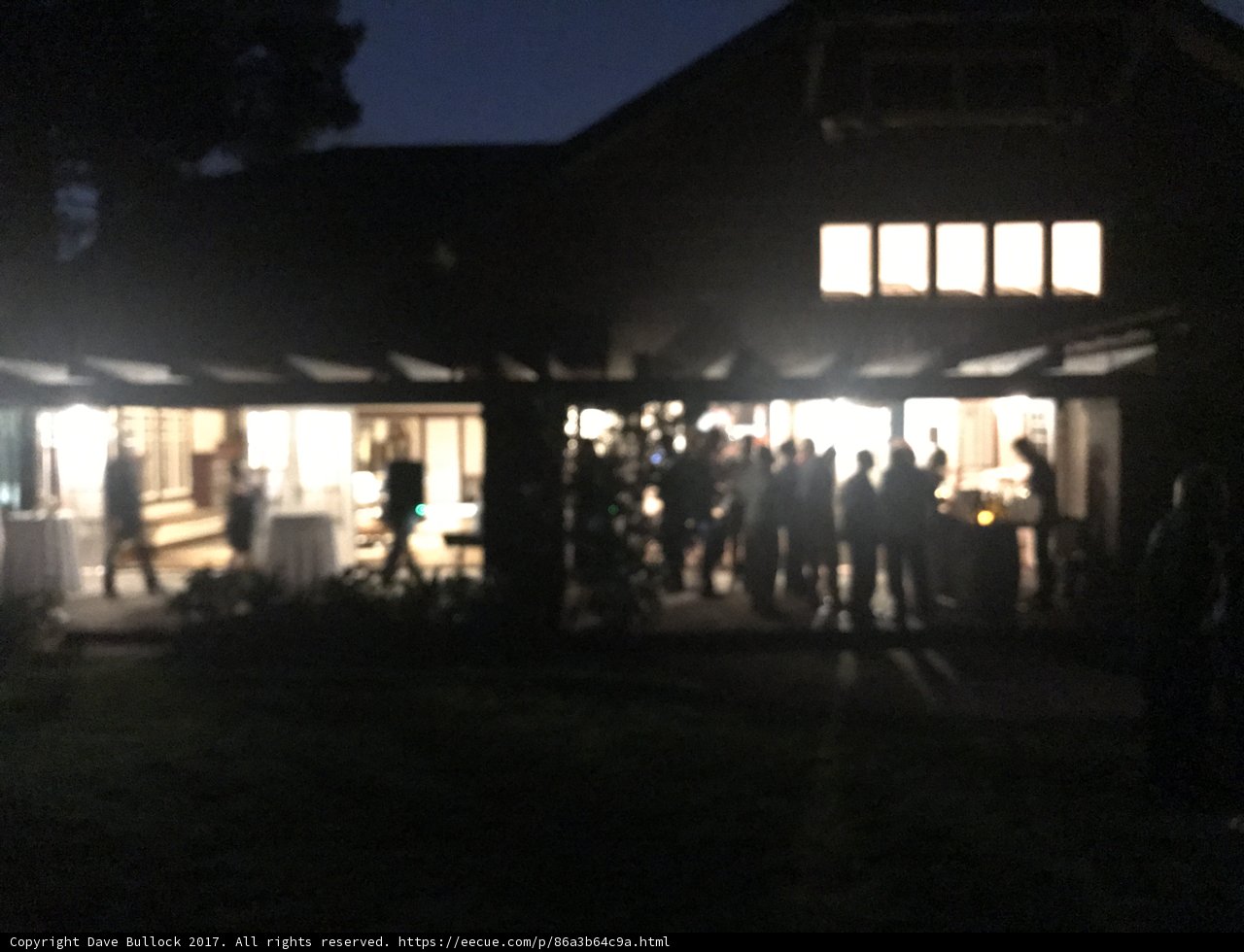 Nighttime Gathering at a Beautifully Lit House