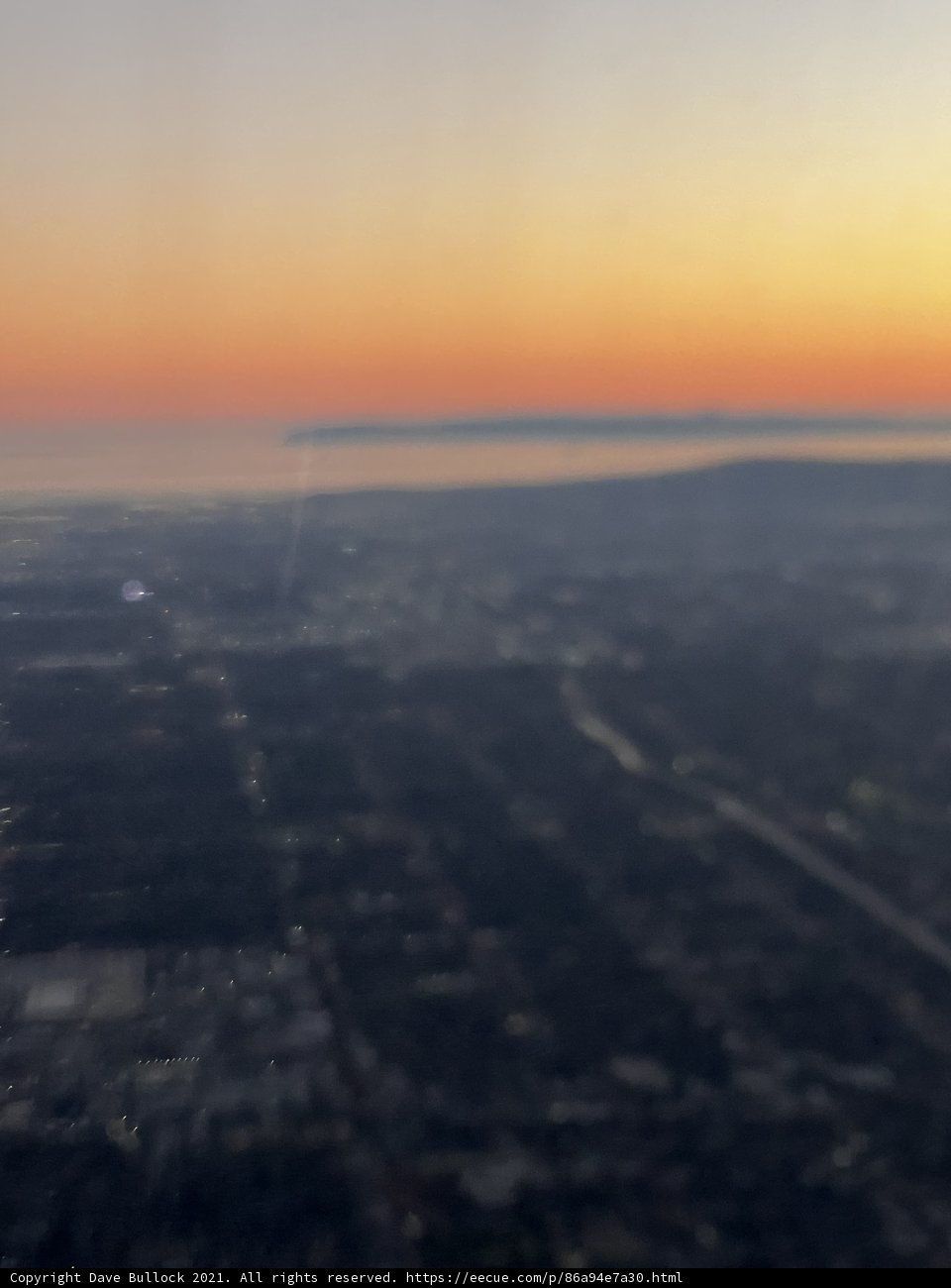 Aerial View of a Beautiful Sunset over South San Francisco