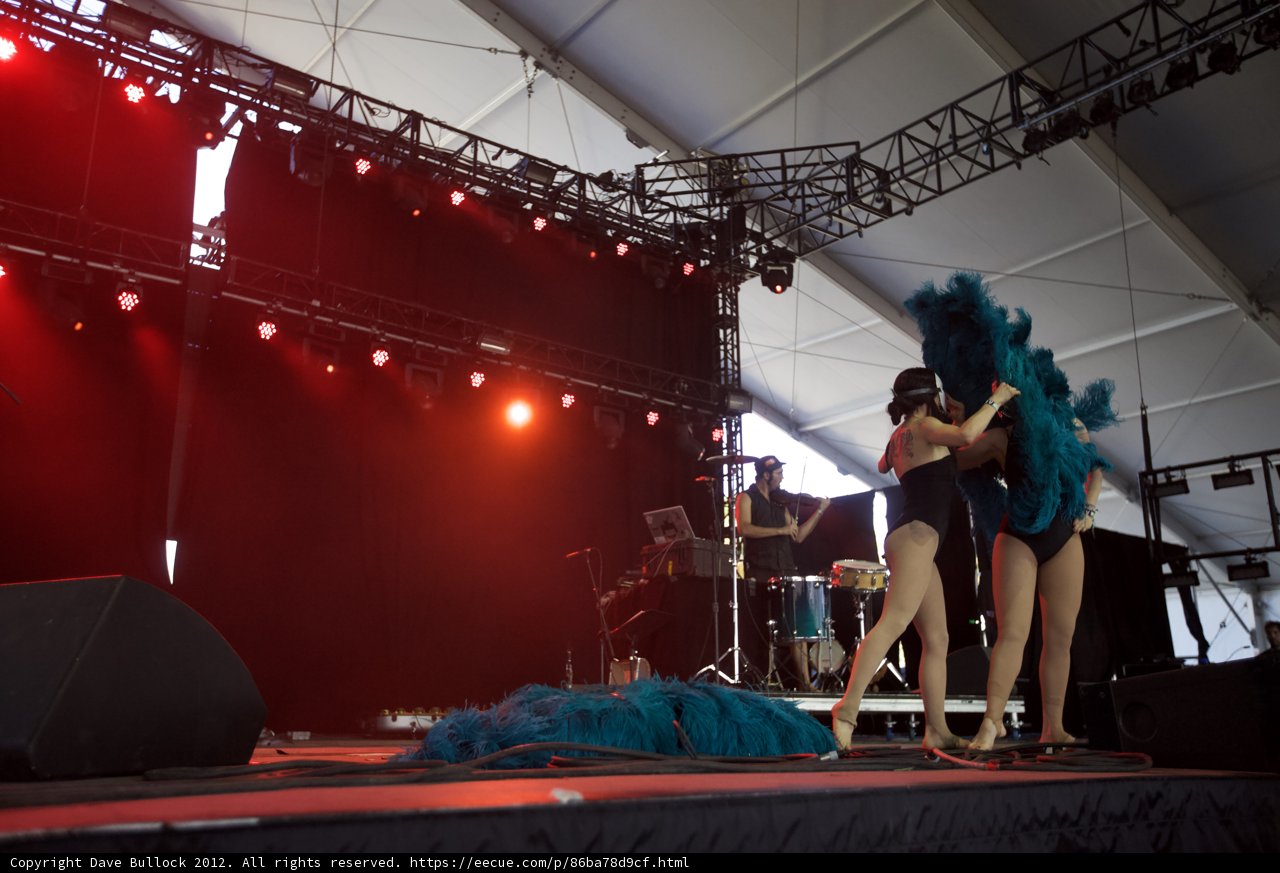 Blue Feathered Duo Rocks the Stage