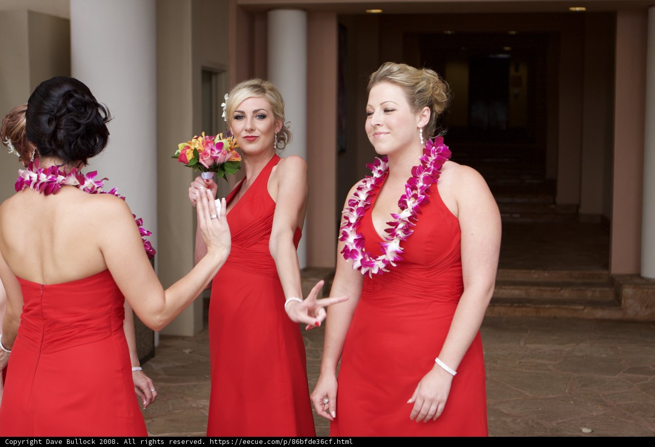 Three Women in Red Dresses