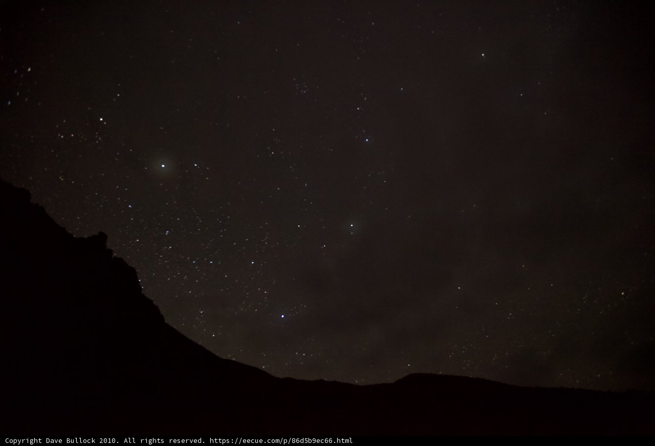 Glimpses of Nebulas and a Starry Sky