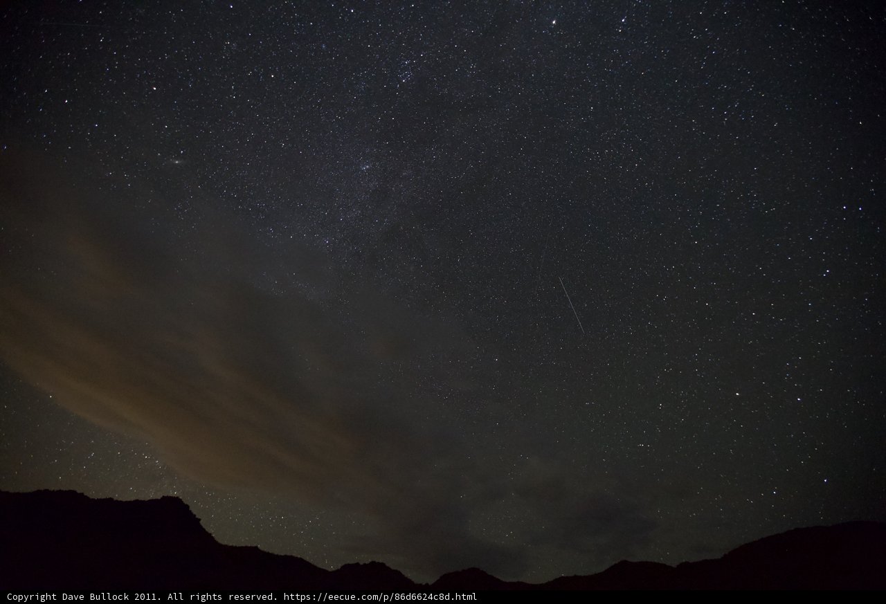 Shooting Star over the Night Sky